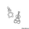Silver 925 Pendant Outline Style Bear 10x16mm