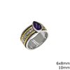 Δαχτυλίδι Ασημένιο 925 Βέρα 10mm με Ημιπολύτιμη Πέτρα Δάκρυ 6x4mm