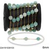 Stainless Steel Chain with Round Stone Bead 6mm 