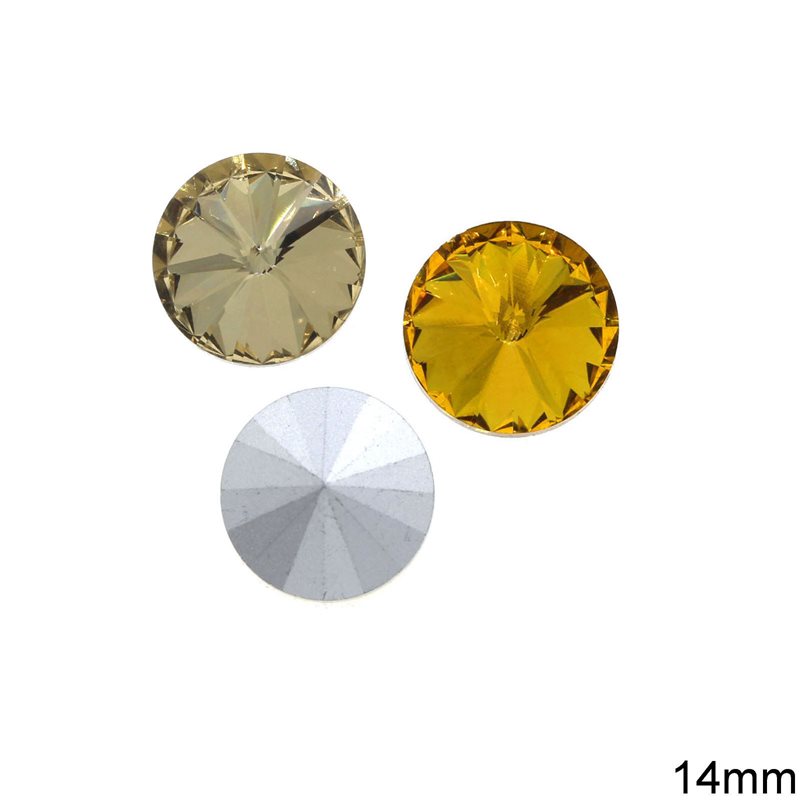 Glass Rivoli Stones 14mm