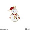 Διακοσμητικό Χυτό Κρεμαστό Χιονάνθρωπος με Σμάλτο 26mm