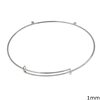 Silver 925 Exandable Adjustable Finding for Kids Bangle 1mm